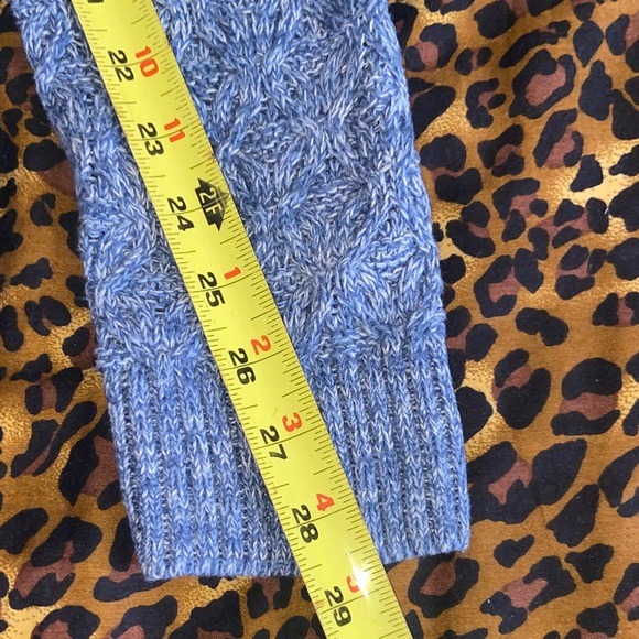 JEANNE PIERRE Light Blue Cable Knit Crewneck Sweater - Picture 6 of 10